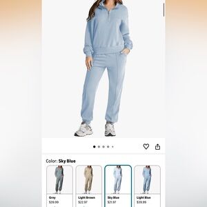 Sky Blue Women's Jogger Pants & Pullover Set